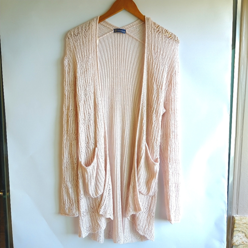 Beige Pink Democracy Cardigan